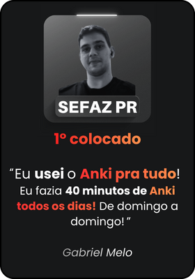 "eu usei o anki para tudo! f azia 40 min de anki todos os dias! de domingo a domingo!"